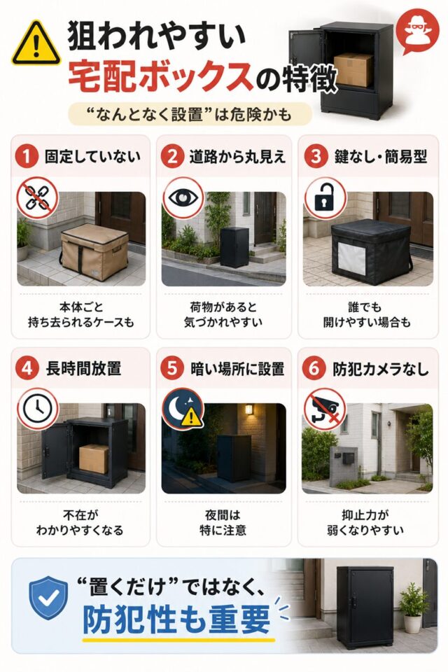 狙われやすい宅配ボックスの特徴