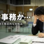 挙事務で疲れた表情を見せる公務員職員