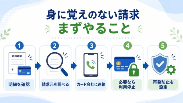 クレジットカードの身に覚えのない請求が来たときの対処フロー図