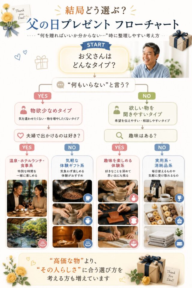 父の日プレゼントのフローチャート
