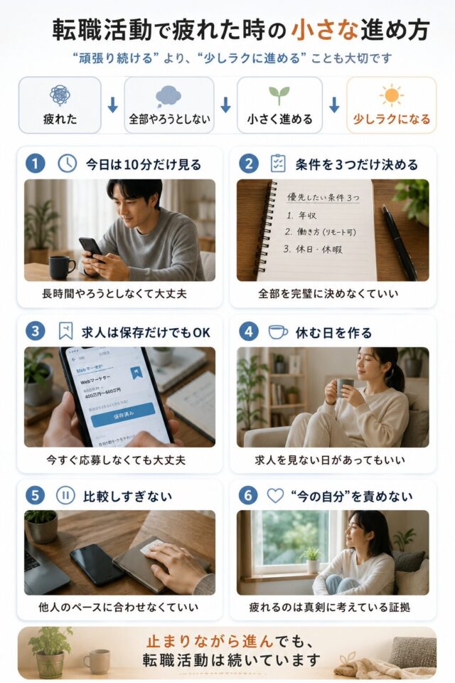 転職活動で疲れた時の小さな進め方