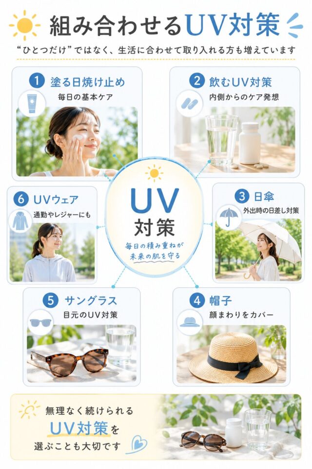 UV対策の組み合わせ図