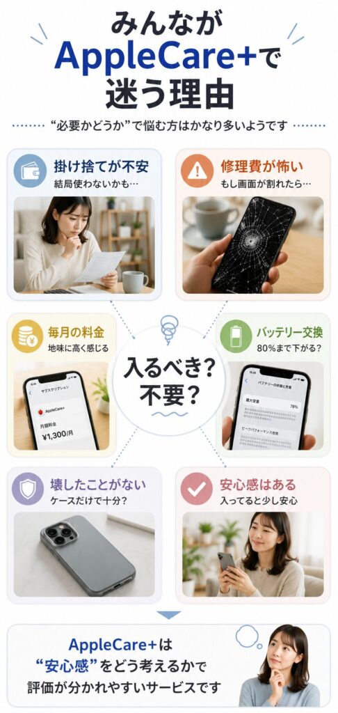 みんながAppleCare+に加入するか迷う理由