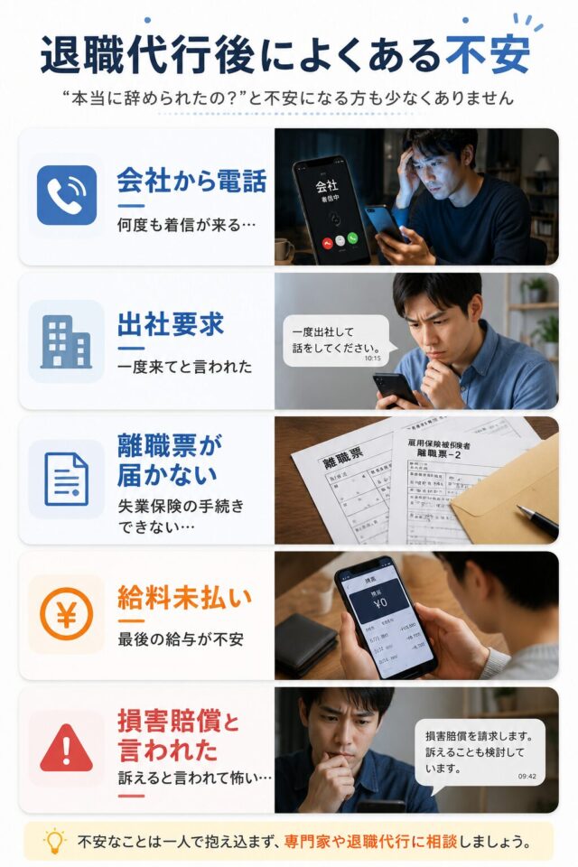 退職代行後によくある不安