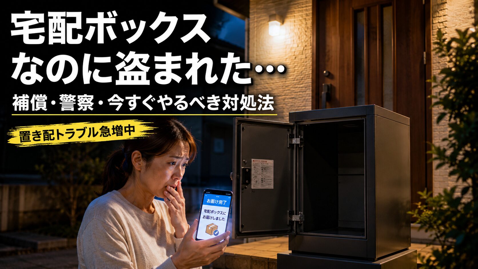 宅配ボックスを使っていたのに荷物盗難トラブルに困っている女性