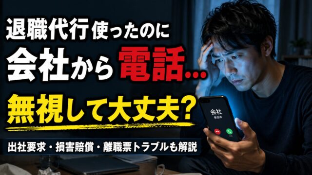 退職代行後の携帯電話への会社からの着信に不安そうな男性