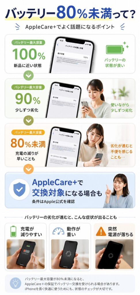 バッテリーの状態とAppleCare+ガイド