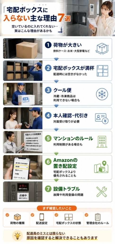 宅配ボックスに入らない主な理由7選