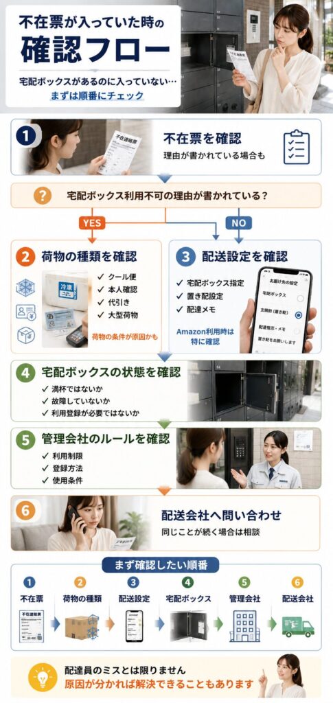 不在票が入ってた時の確認フロー
