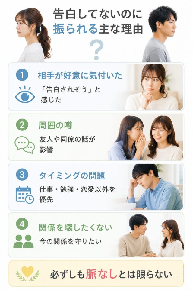告白してないのに振られる主な理由