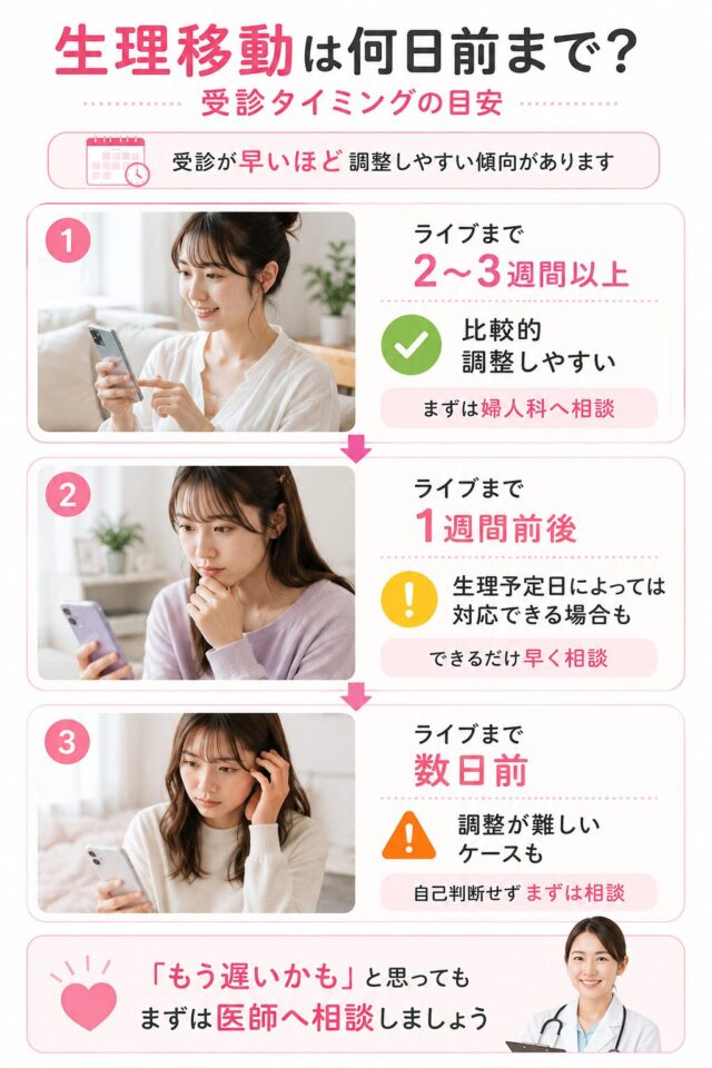 生理移動と受診のタイミングガイド