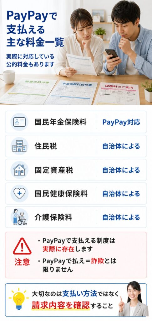 PayPayで支払える主な料金一覧