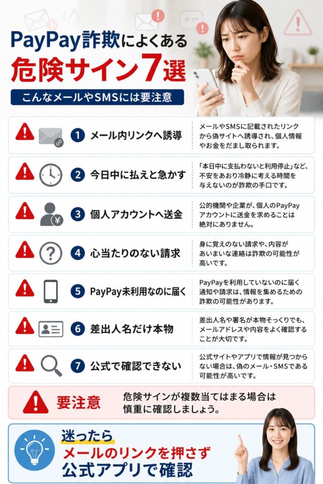 PayPay詐欺によくある危険サイン7選