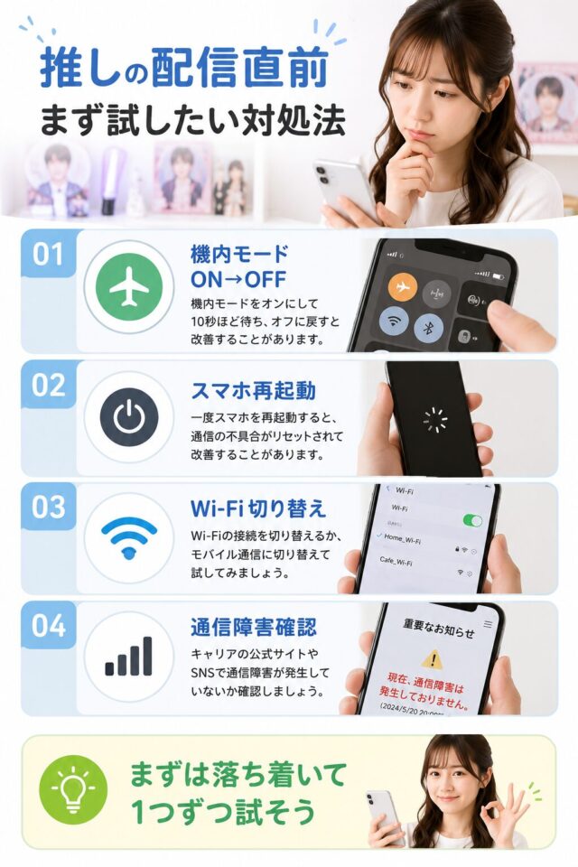 推し配信前の接続トラブル解決法