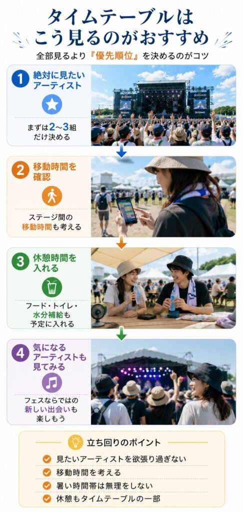 タイムテーブルはこう見るのがおすすめ