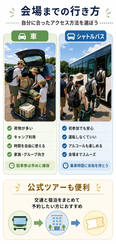 会場までのアクセス比較