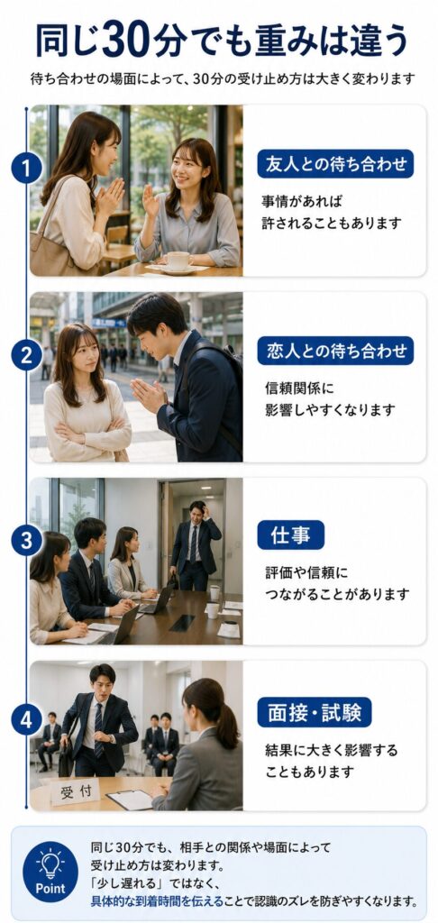 シーン別の時間の重みの違い