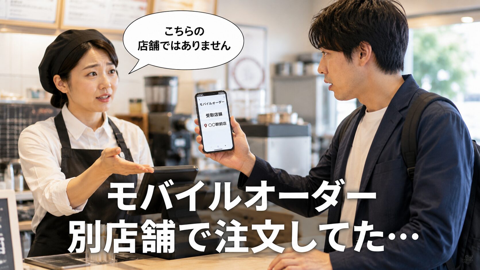 モバイルオーダーの店舗を間違えた