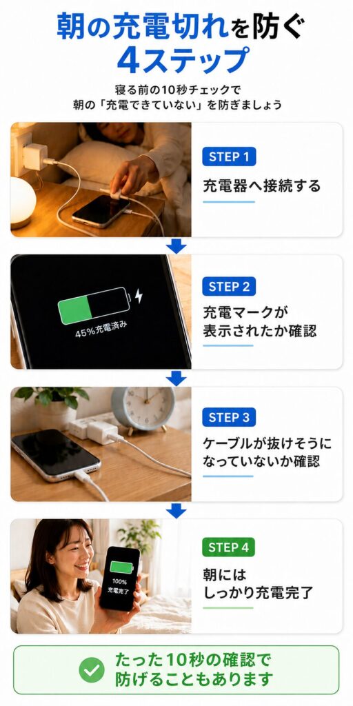 朝の充電切れ防止ガイド
