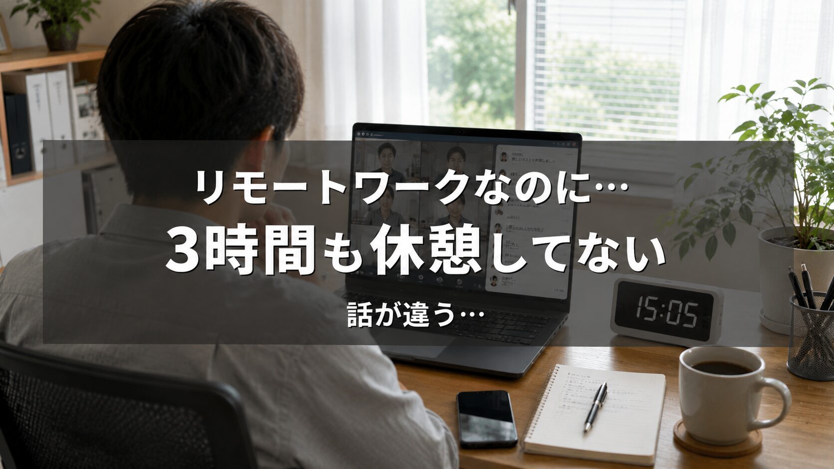 リモートワークが忙しい男性