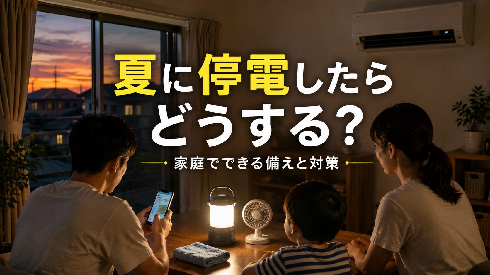 夏に停電している家庭の様子