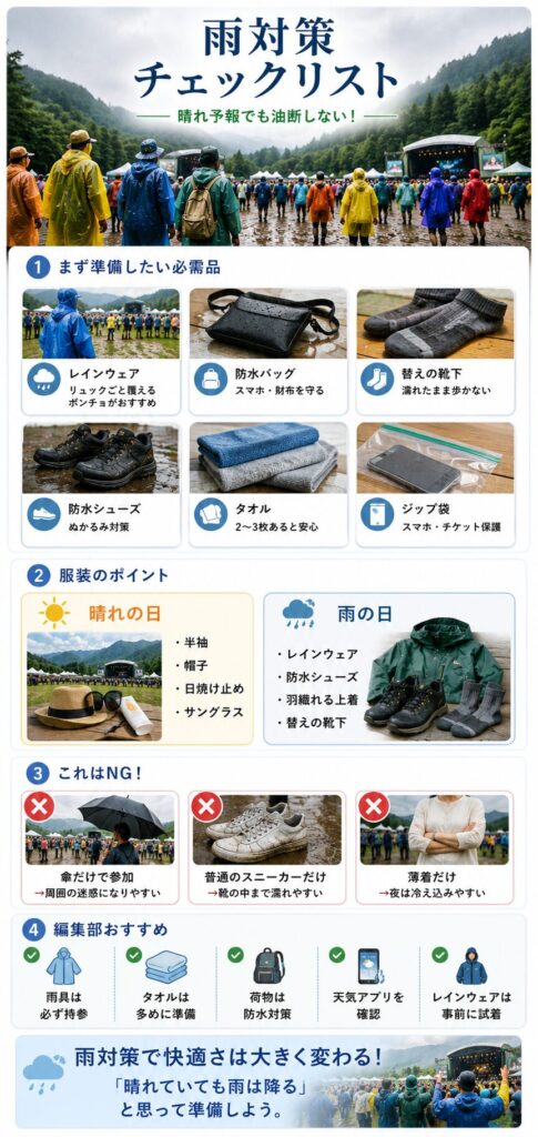 雨の日対策チェックリスト