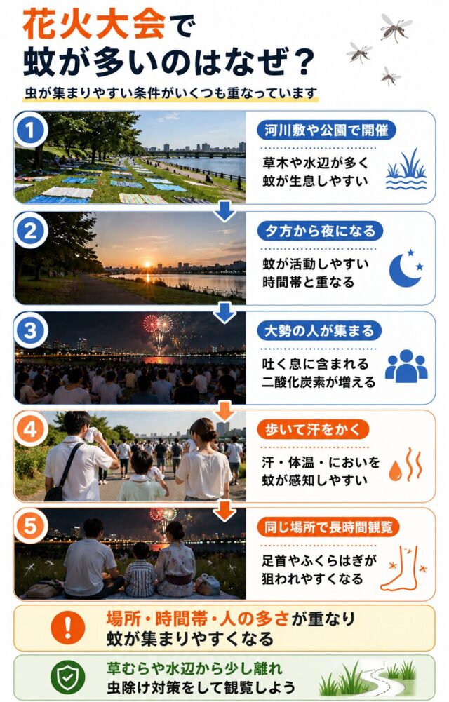 花火大会で蚊が集まる理由