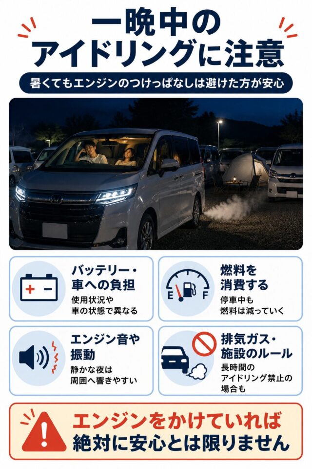 暑くてもエンジンのつけっぱなしは避けた方が安心