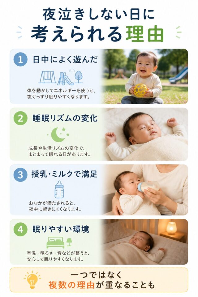 夜泣きしない日に考えられる理由