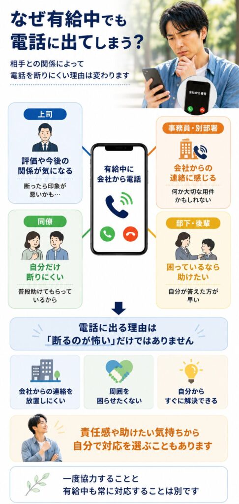 有給中に電話に出る理由