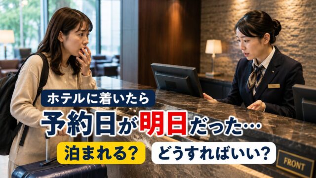 ホテルの予約日を間違えた女性