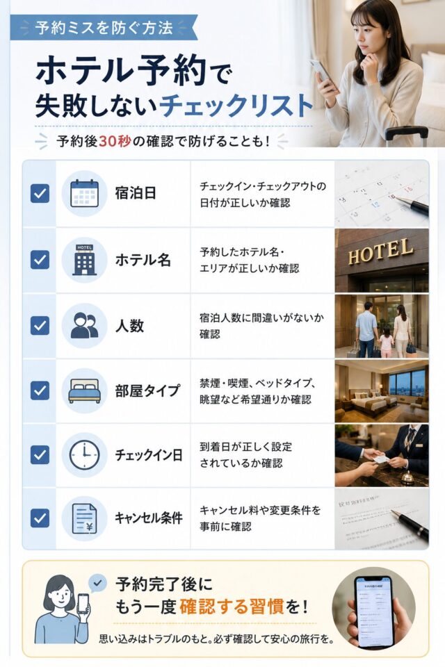 ホテル予約のミスを防ぐための重要ポイント