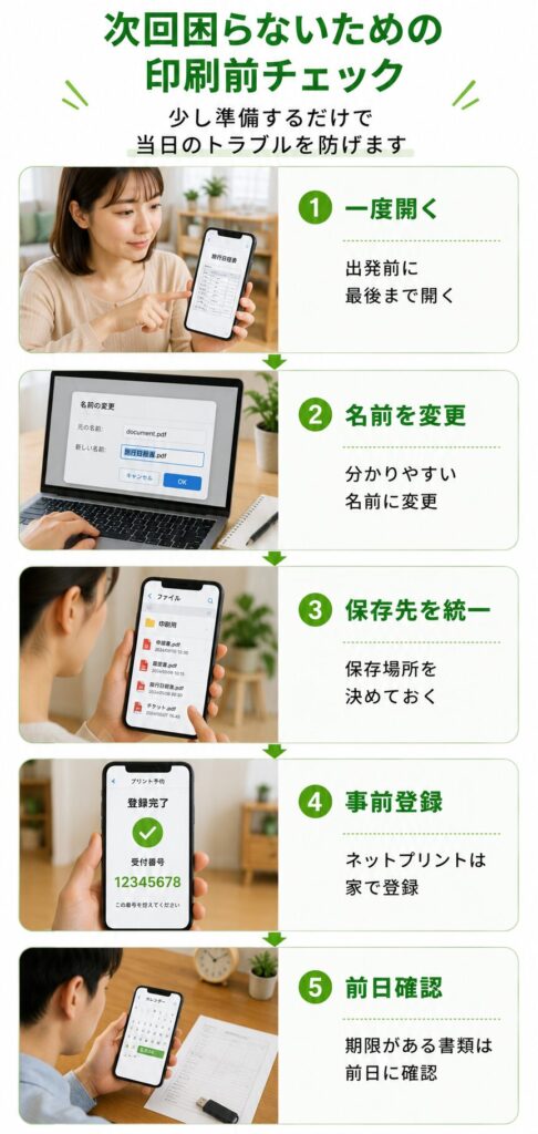 次回からの印刷前チェックリスト