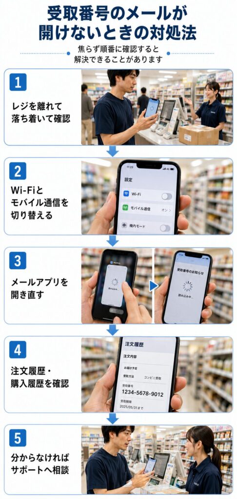 受取番号が開けない時の対処法