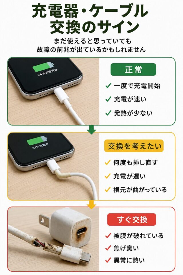 充電器・ケーブル交換ガイド