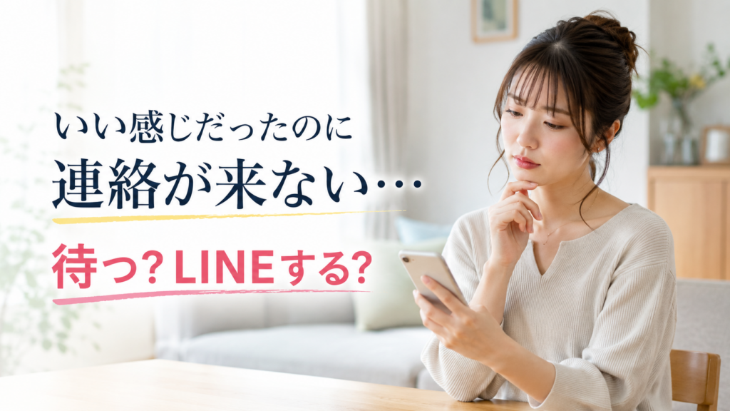 いい感じだった男性から連絡が来なくなり、自分から送るか、もう少し待つか迷っている女性
