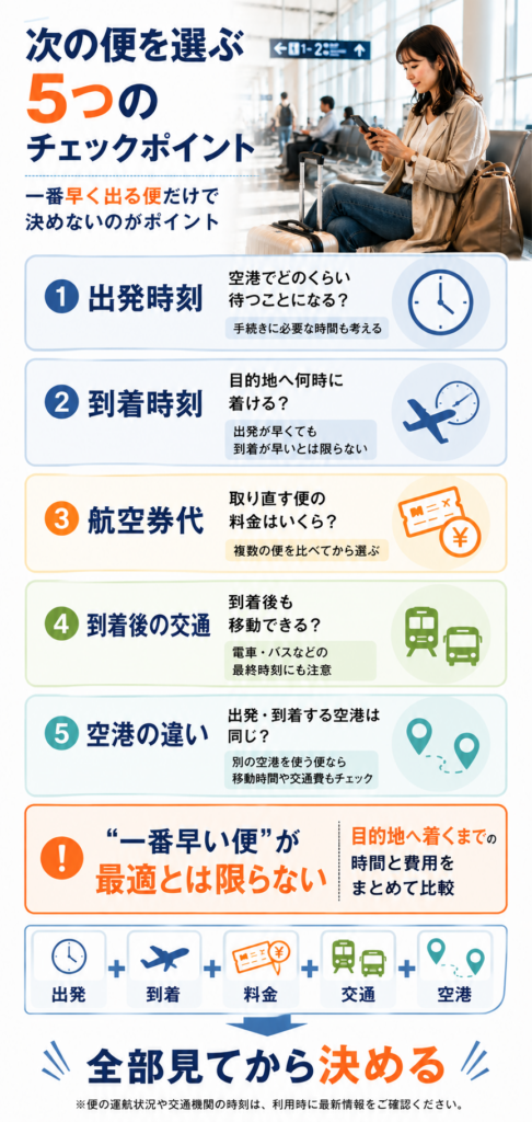 次の便を選ぶ5つのチェックポイント