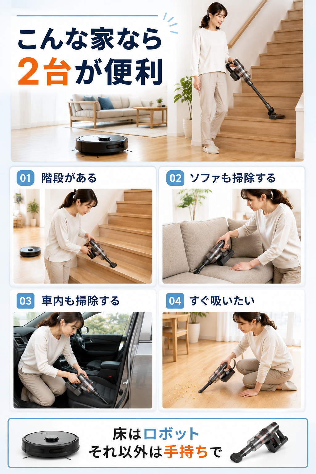 家じゅう2台で快適掃除