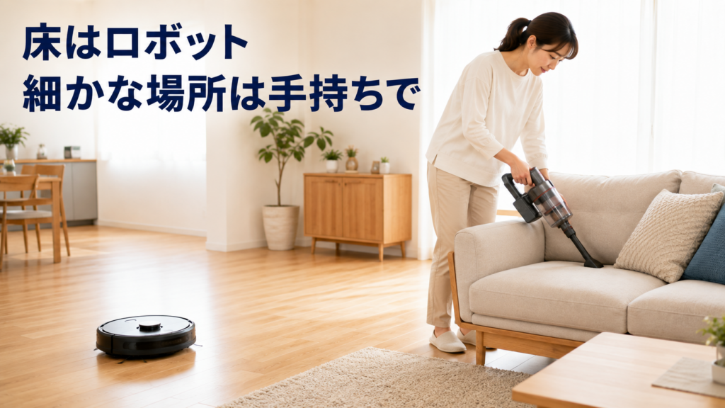 ロボット掃除機と手持ち掃除機の快適生活
