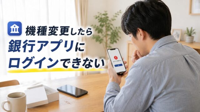 銀行アプリにログインできない男性
