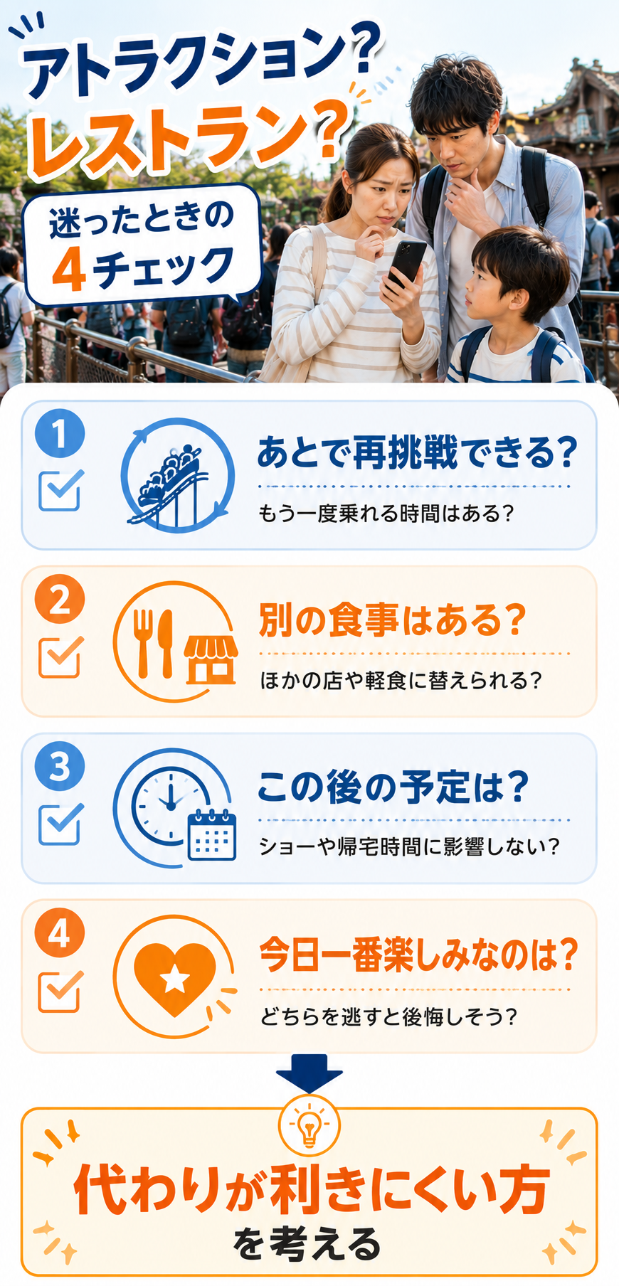 アトラクション選びの4チェック