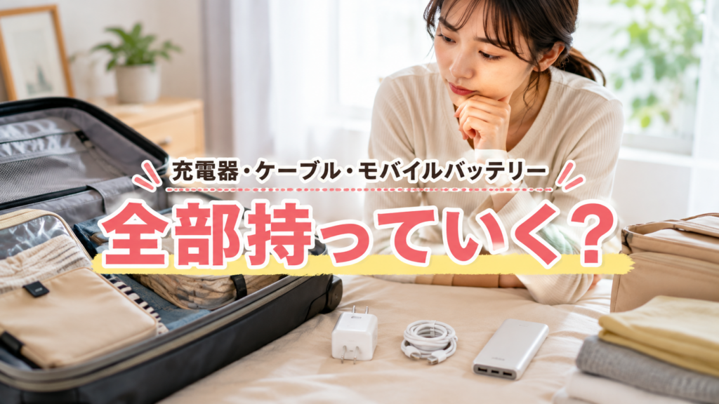 持ち物を選んでいる女性