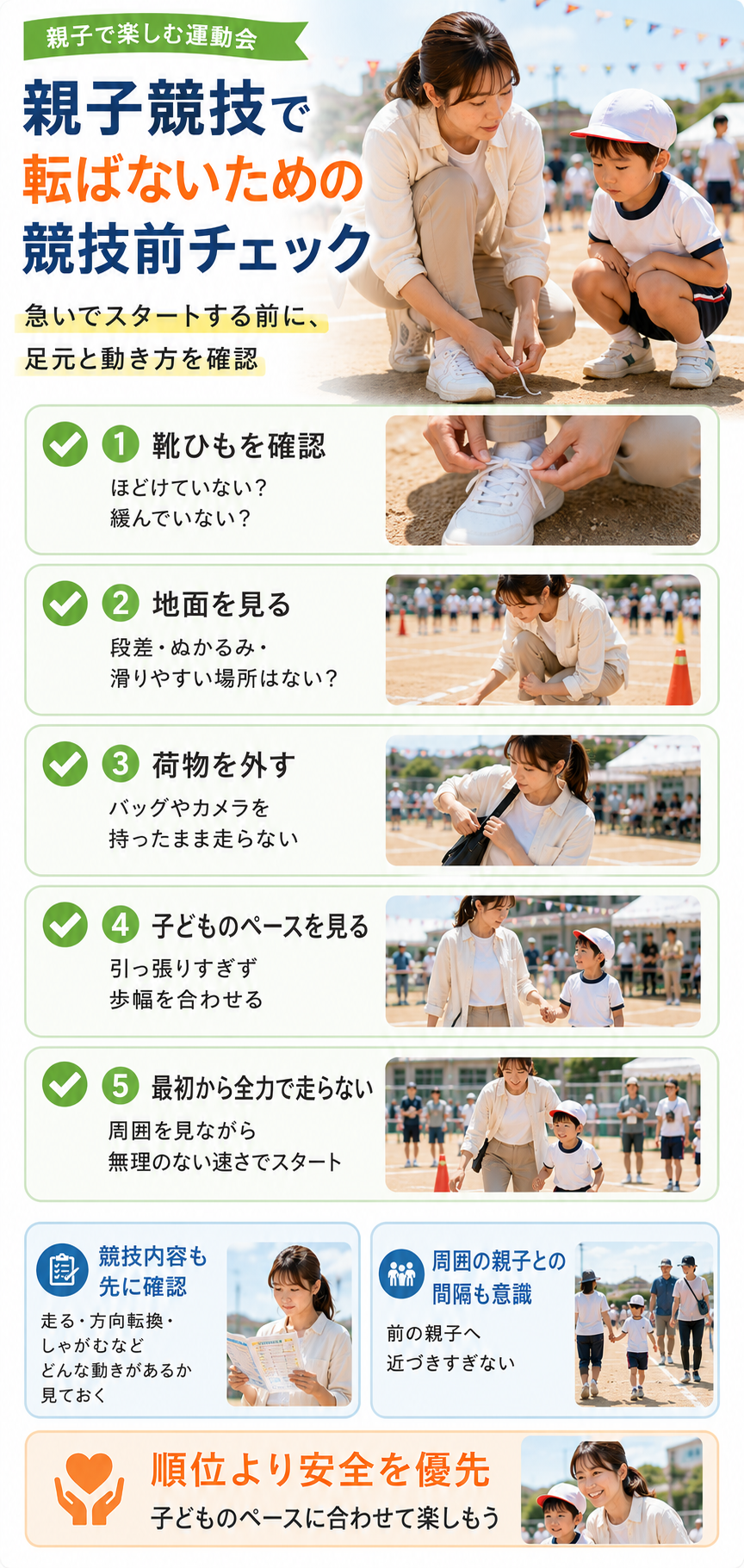親子競技で転ばないためのチェック