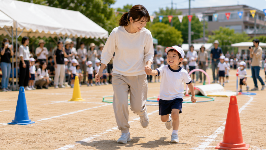 親子で実際に競技している場面