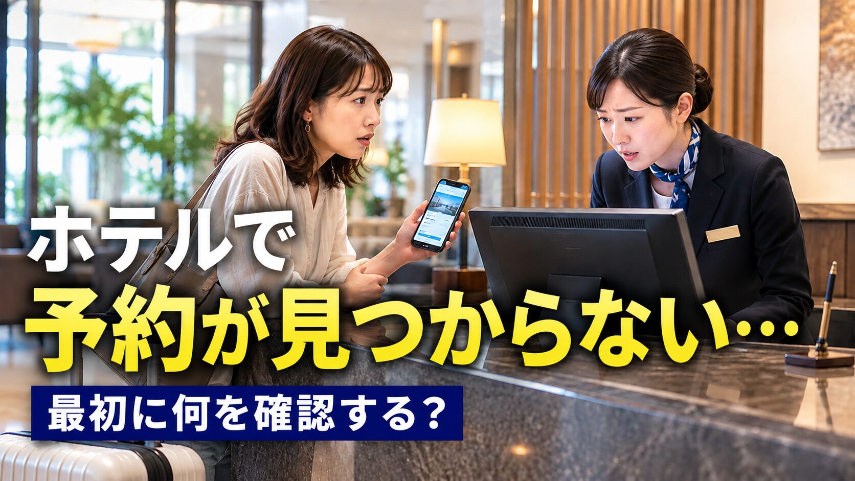 ホテル受付での予約相談