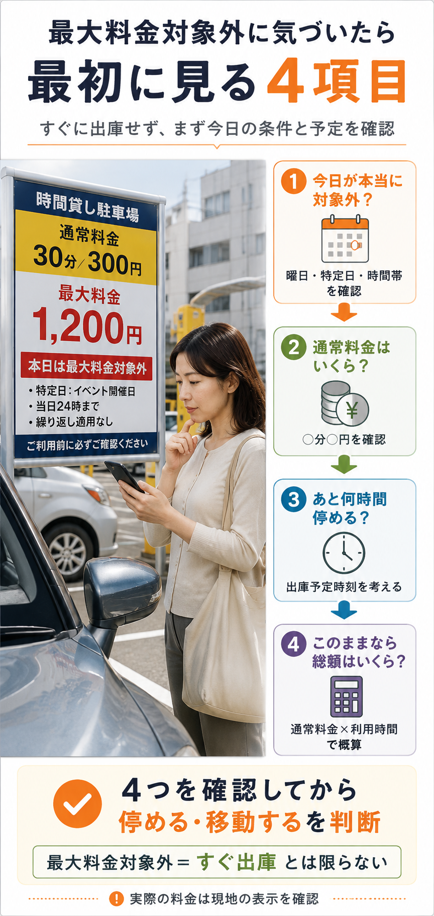 最大料金対象外に気づいたら最初に見る4項目