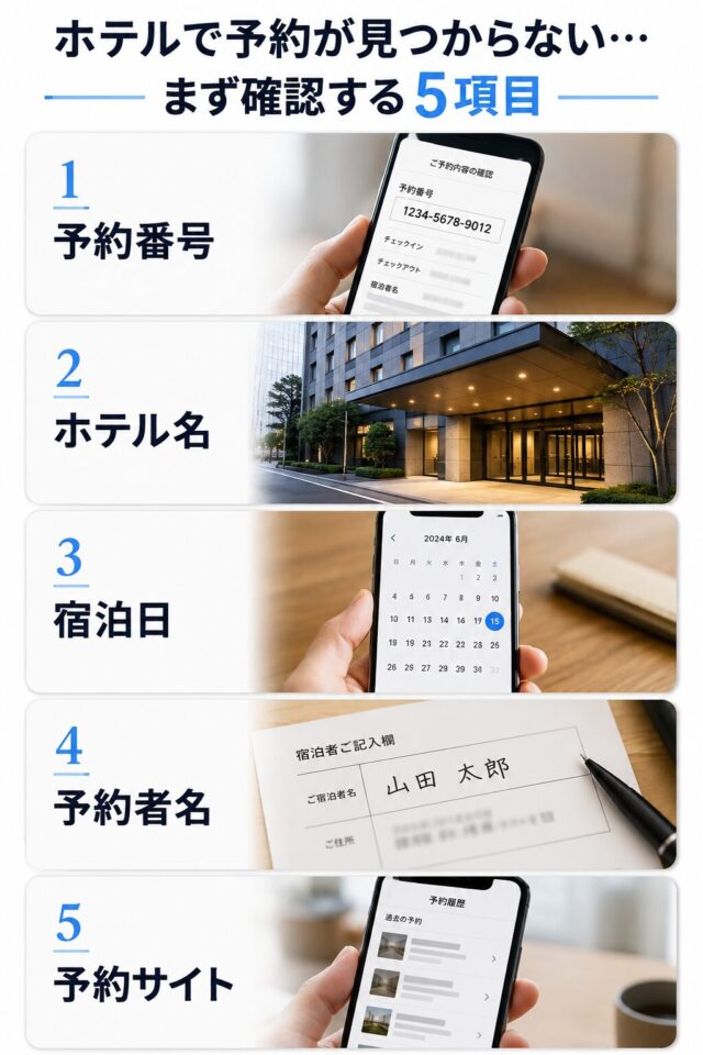 ホテルで予約が見つからない時にまず確認する5項目