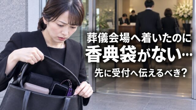 葬儀会場で香典袋がない事に気付いた女性