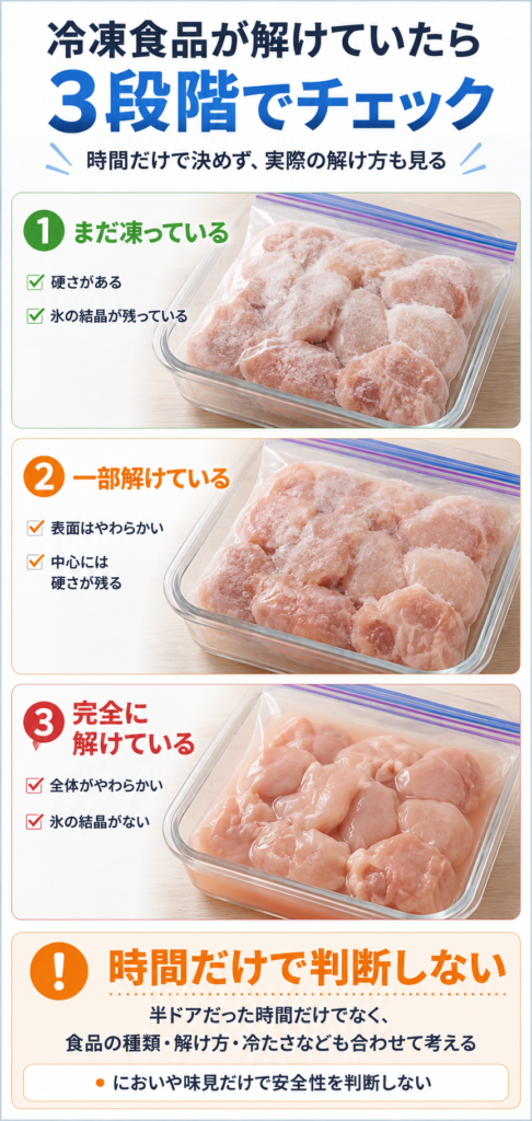 冷凍食品の解凍チェック3段階