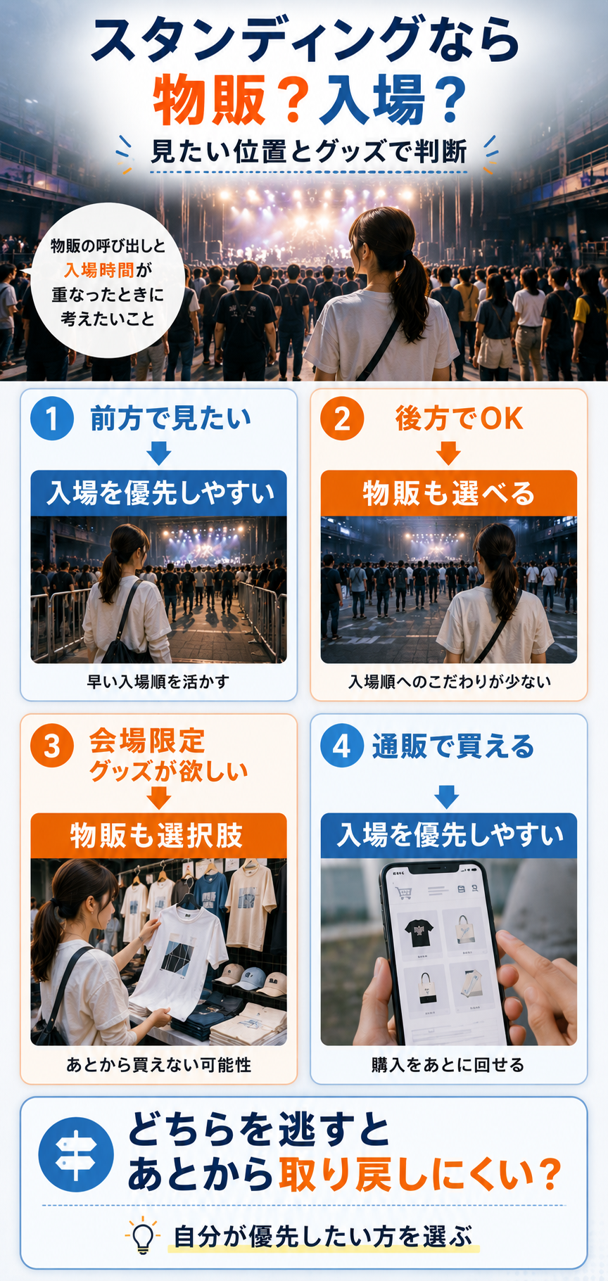 スタンディングの物販・入場ガイド